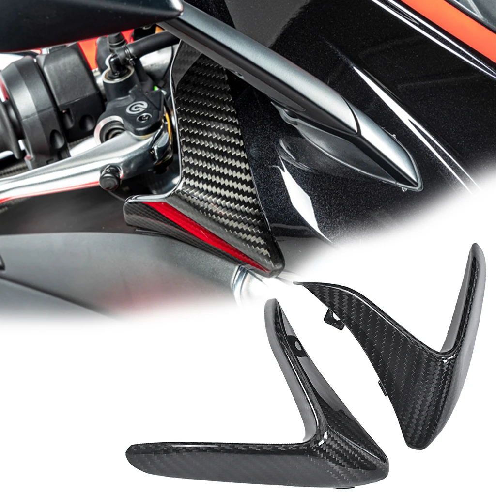 

For Aprilia RSV4 2021 2022 + Motorcycle Accessories 3k Carbon Fiber Winglets Wind Deflector On The Top Part Kit Cover Fairing