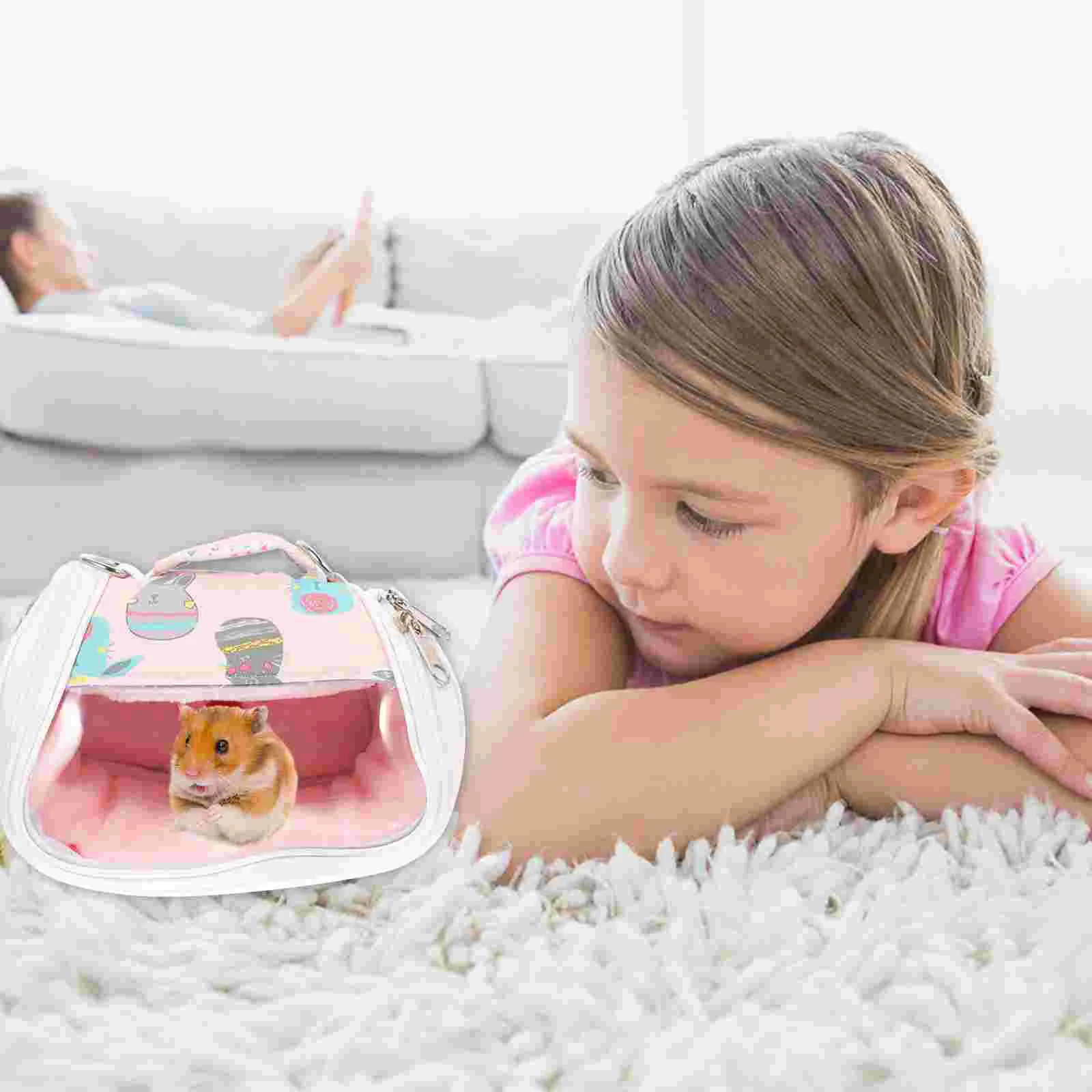 

Take Away Pet Bag Hamster Travel Purse Carrier Guinea Tote Back Pack Small Animal Suitcase Squirrel Outgoing