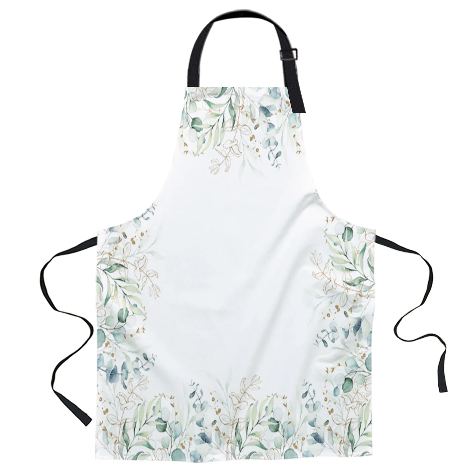 

Watercolor Green Leaf Abstract Art Apron Cooking Kitchen Restaurant Bar Chef Bib Unisex Canvas Aprons For Women Men Kids