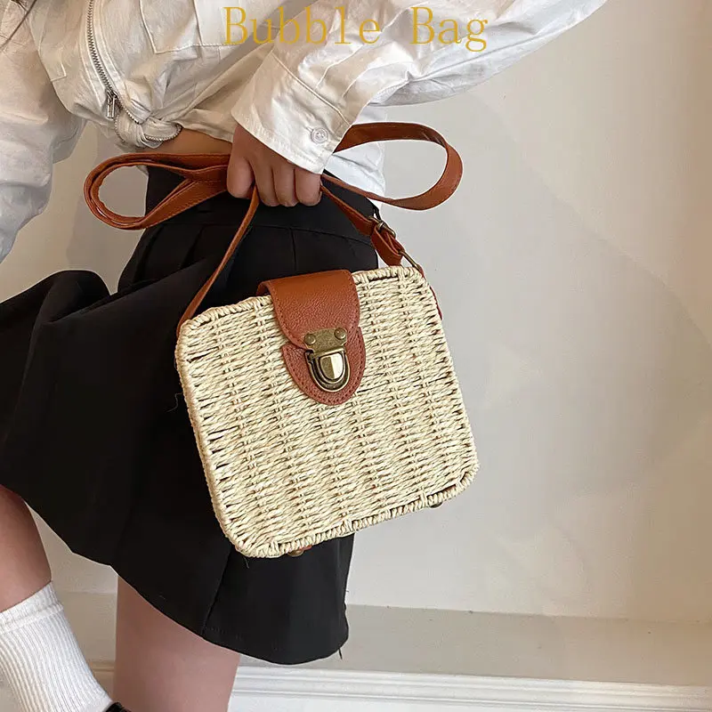 

Trendy Designer Straw Woven Shoulder Crossbody Bag Women Beach Handbags and Purses 2023 New Casual Messenger Bags High Quality