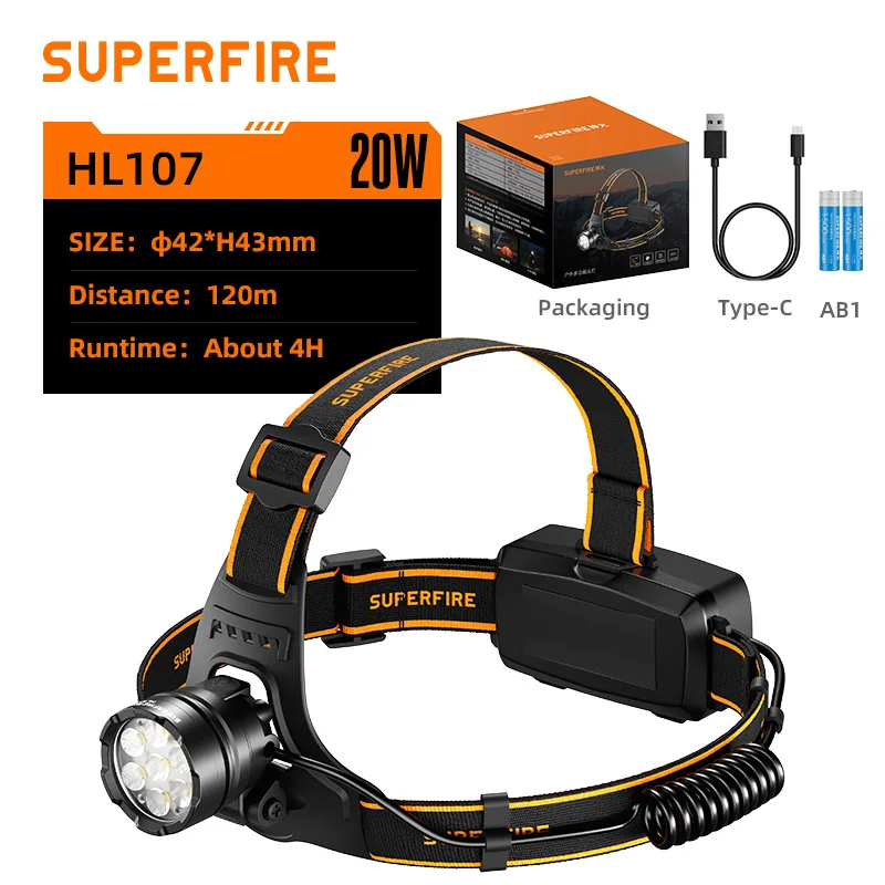 

SUPERFIRE HL107 Налобный фонарь 7 LED