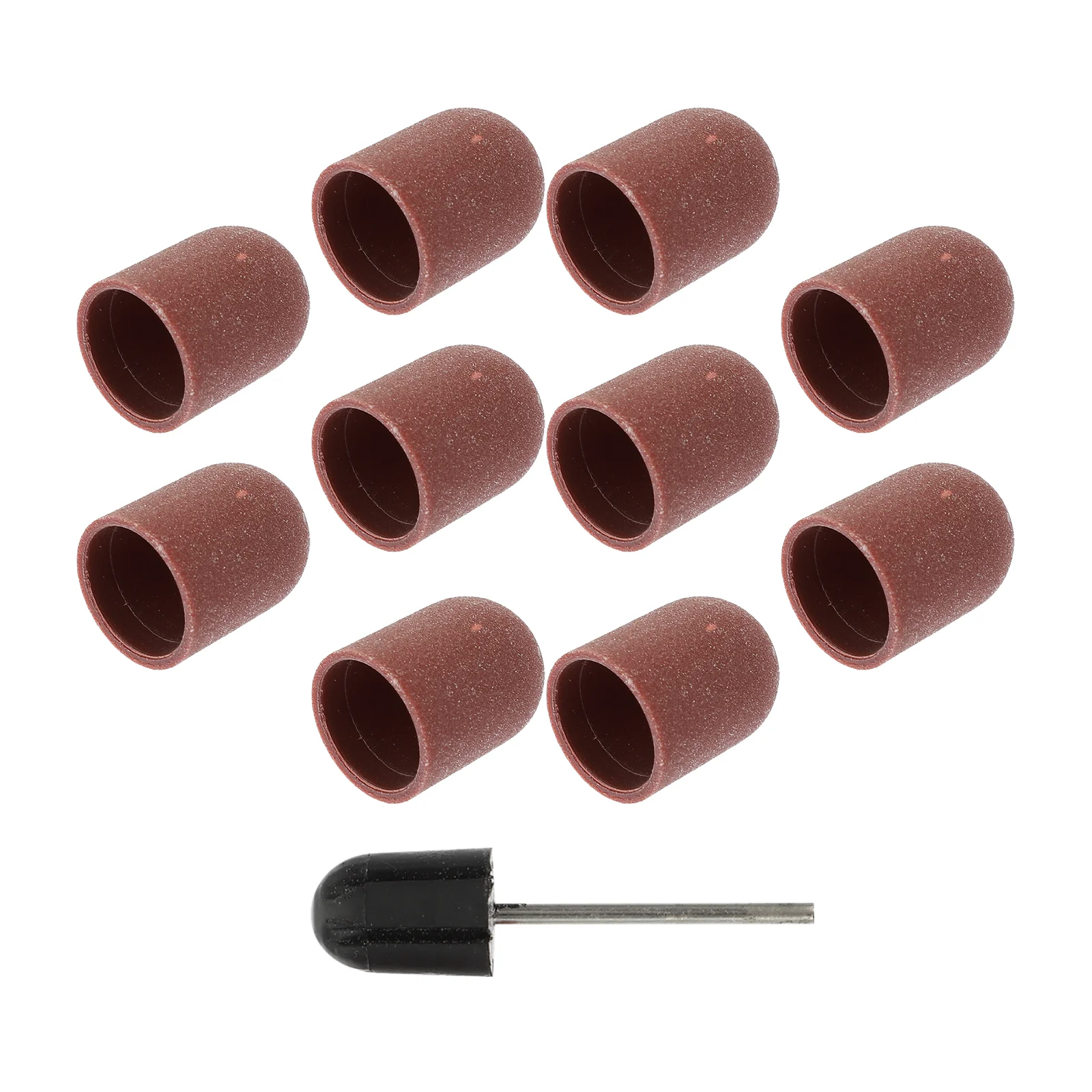 

10pcs Nail Polishing Sanding Caps with Nail Grinding Head Set Manicure Tool