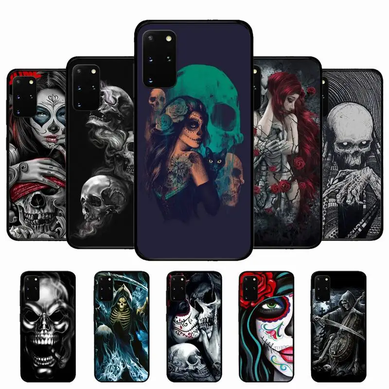 

Gothic Fashion Skull Phone Case for Samsung S10 21 20 9 8 plus lite S20 UlTRA 7edge