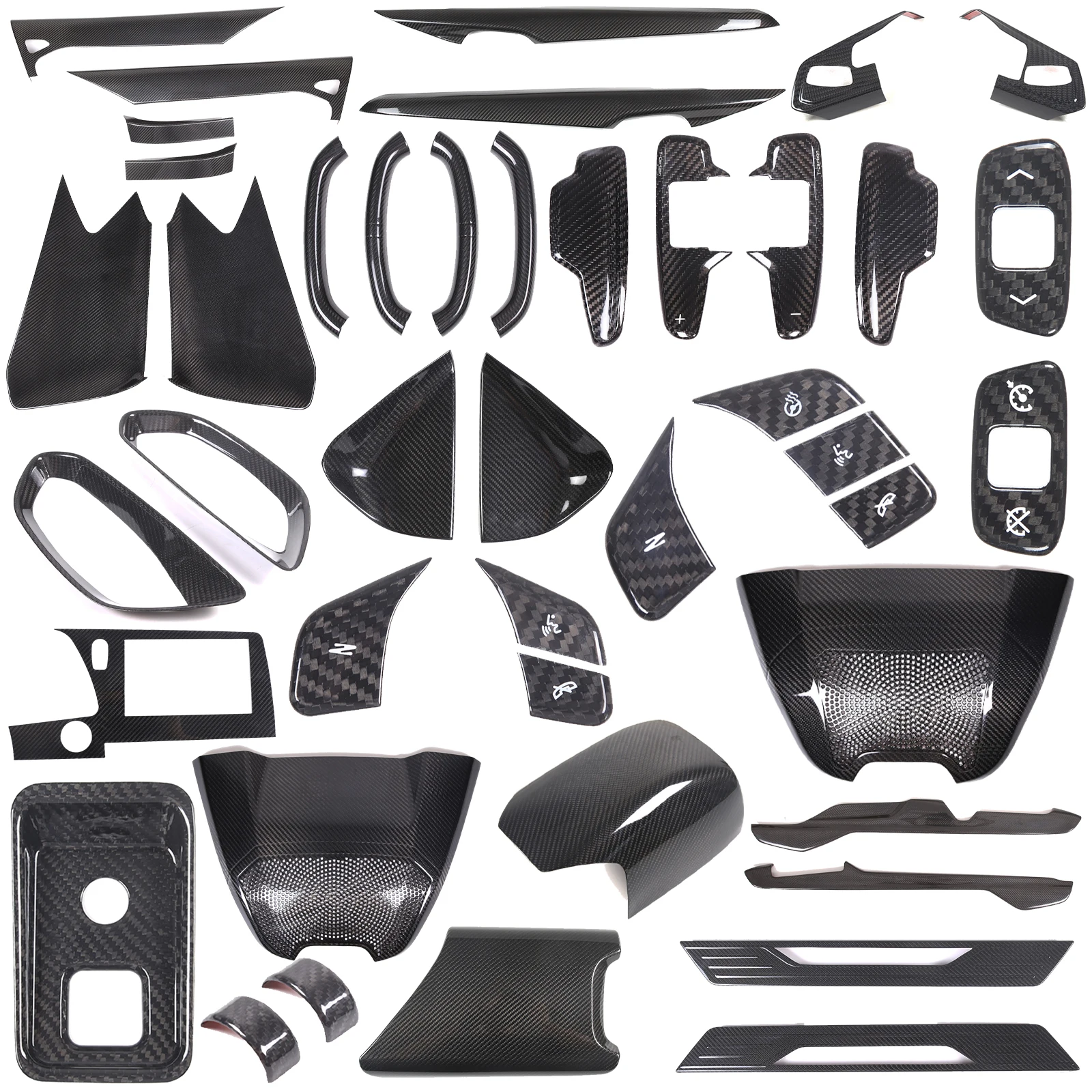 Для Chevrolet Corvette C8 2020-2024 комплект внутренней отделки из натурального углеродного