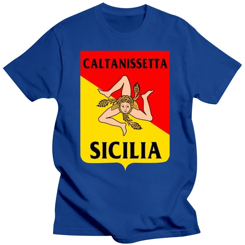 Черная футболка-футболка Caltanissetta Sicily Province Trinacria размер мужская футболка с героями