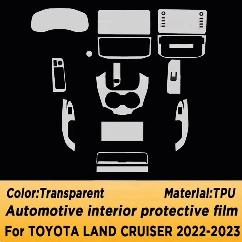 

Автомобильная дверь центральная консоль медиа приборная панель навигация ТПУ Защита от царапин защитная пленка для TOYOTA Land Cruiser 300 2022 2023