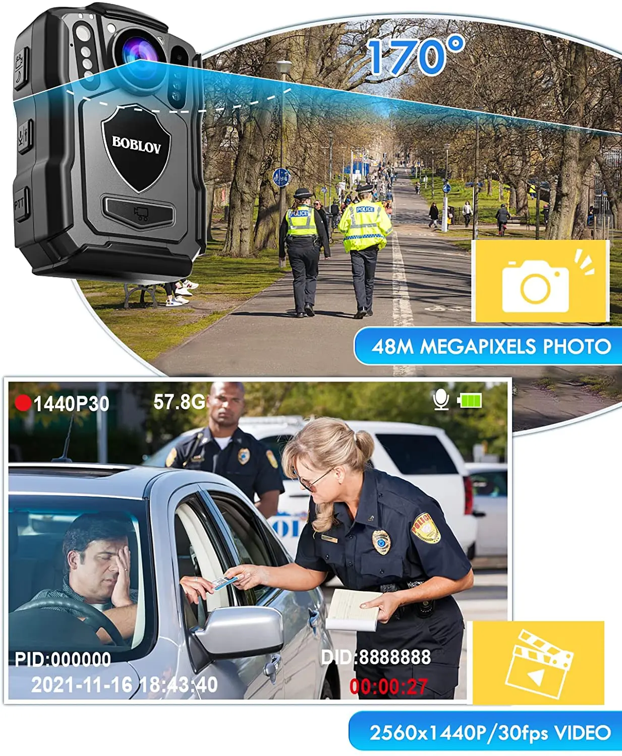 Видеорегистратор BOBLOV M5 с GPS 1440P 128 ГБ ночное видение |