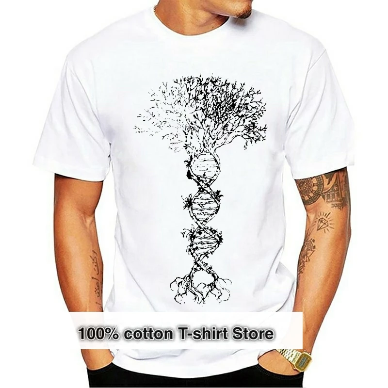 2018 Summer Tee Shirt  White Tree Of Life DNA T-Shirt Human Genetic Code Sacred Geometry Top O-Neck T-shirt