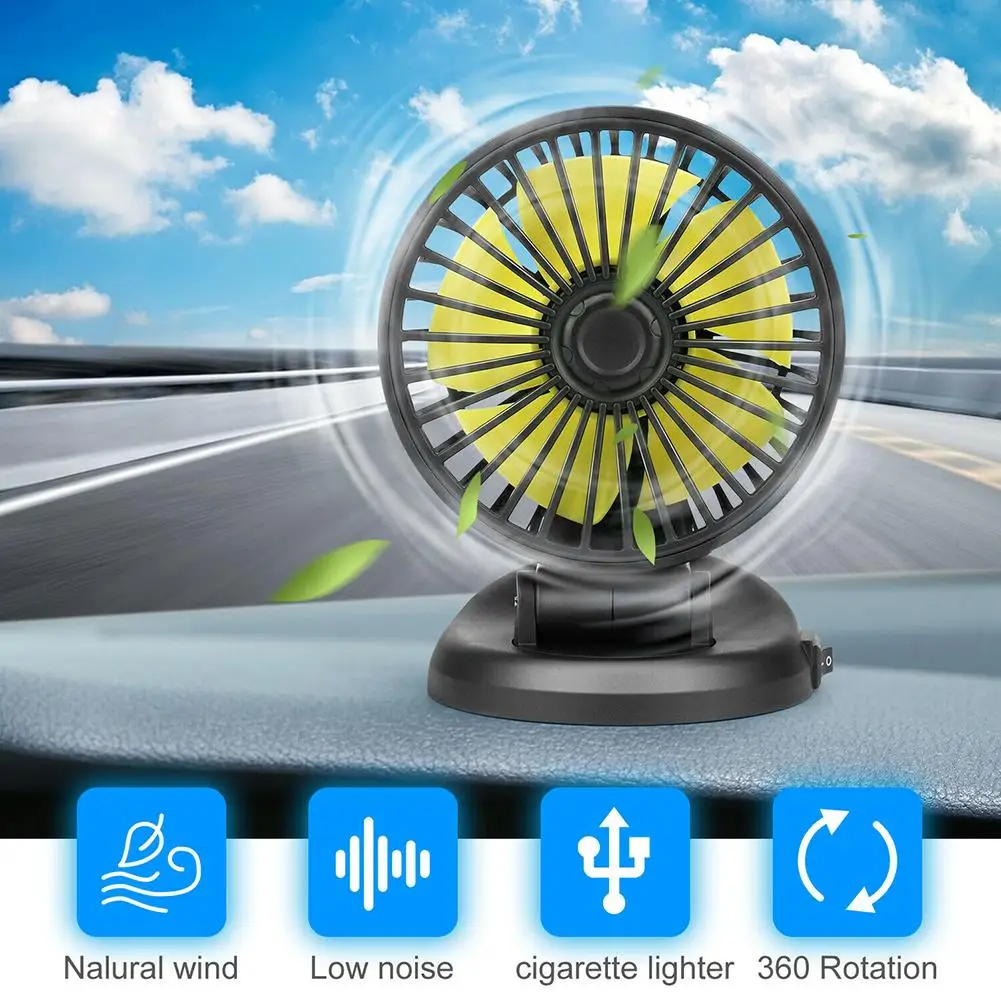 

Автомобильный Вентилятор охлаждения USB 360 градусов регулируемый вращающийся Электрический кулер Универсальный интерфейс мощный низкий ур...