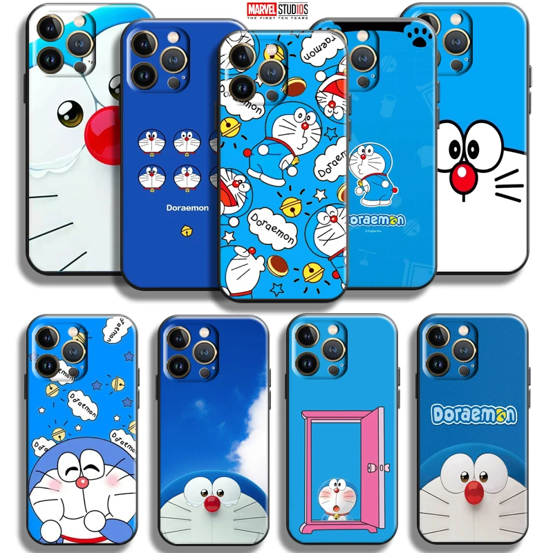 

Anime Doraemon For Apple iPhone 13 12 11 Pro Mini X XR XS Max SE 6 6S 7 8 Plus Phone Case Back Black Funda TPU Carcasa