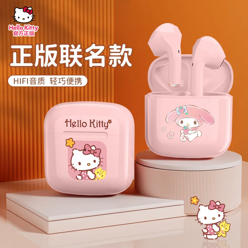 

Sanrio оригинальная Kawaii Cinnamoroll Kittys My Melody аниме беспроводная Bluetooth гарнитура 5.0Tws полувкладыши