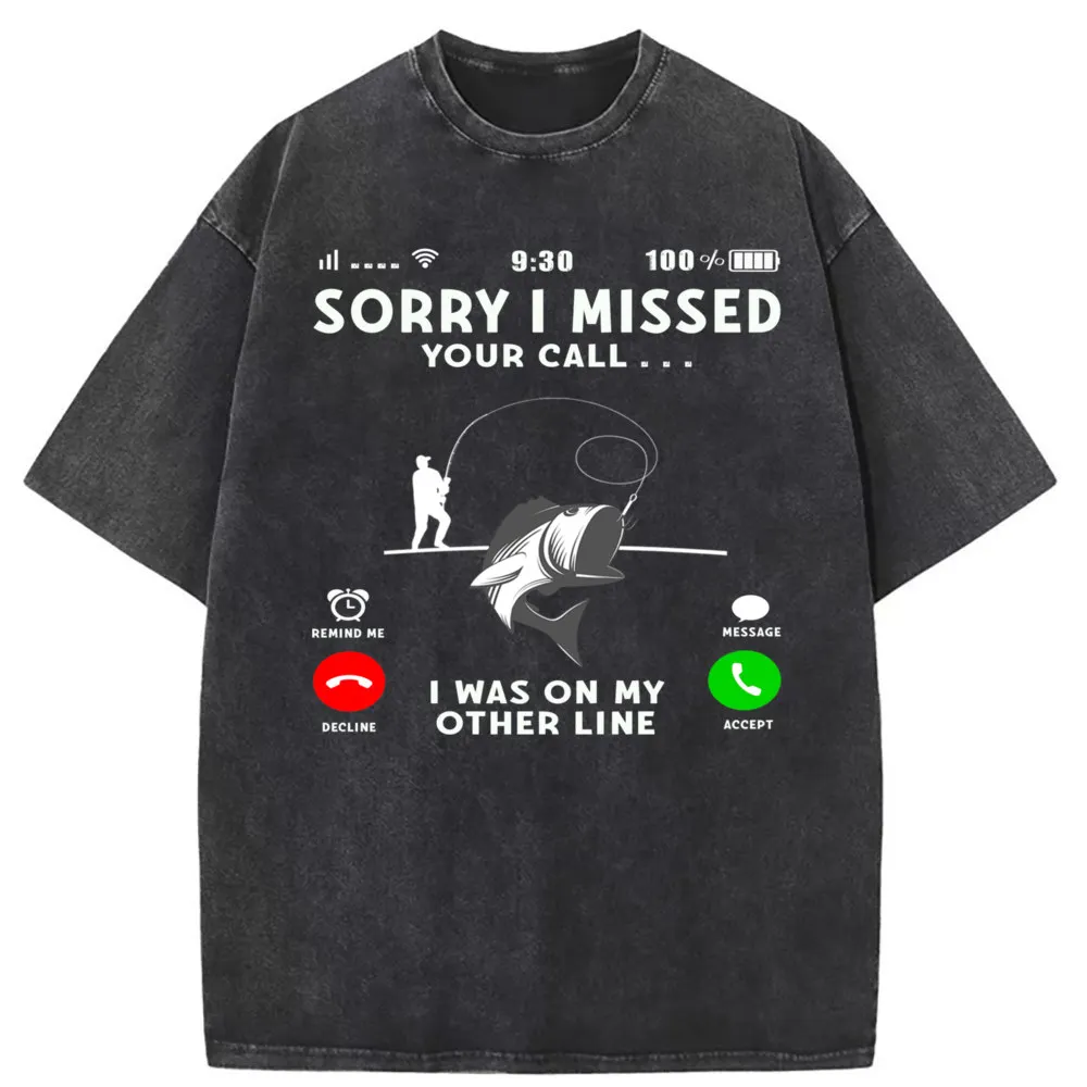 

Sorry I Missed Your Call Men Funny Printed T-shirts Unisex Retro Cotton Sweatshirts Wholesale Christmas Long Sleeve Tshirts Man