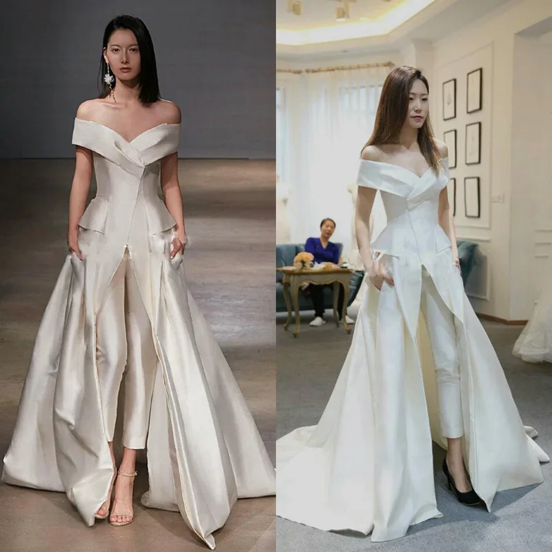 

Bridal Wedding Dress Toast Dress V-neck Long Party Evening Dress