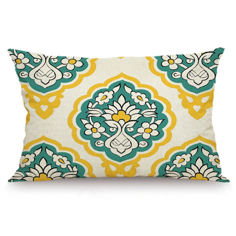 Геометрическая экзотическая наволочка в этническом стиле ретро с богемным