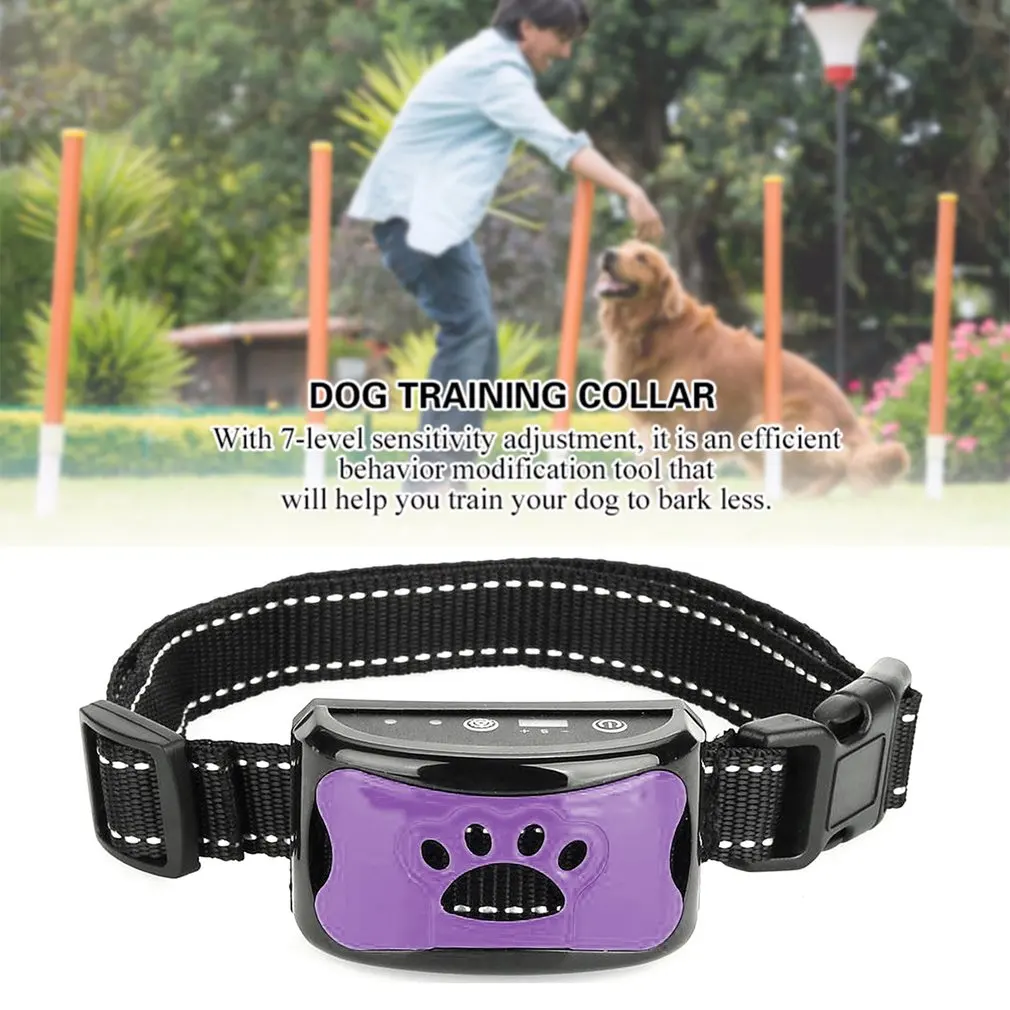 

Ультразвуковые ошейники для дрессировки собак, аксессуары для обучения собак, стоп-водонепроницаемый ошейник