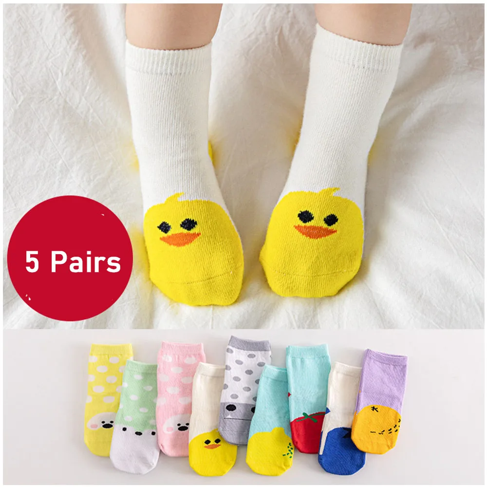 5Pairs/lot Baby Socks Winter Children's Cotton Handmade Anti-slip Rubber Socks for Infants Children Calcetines Baby Accessories