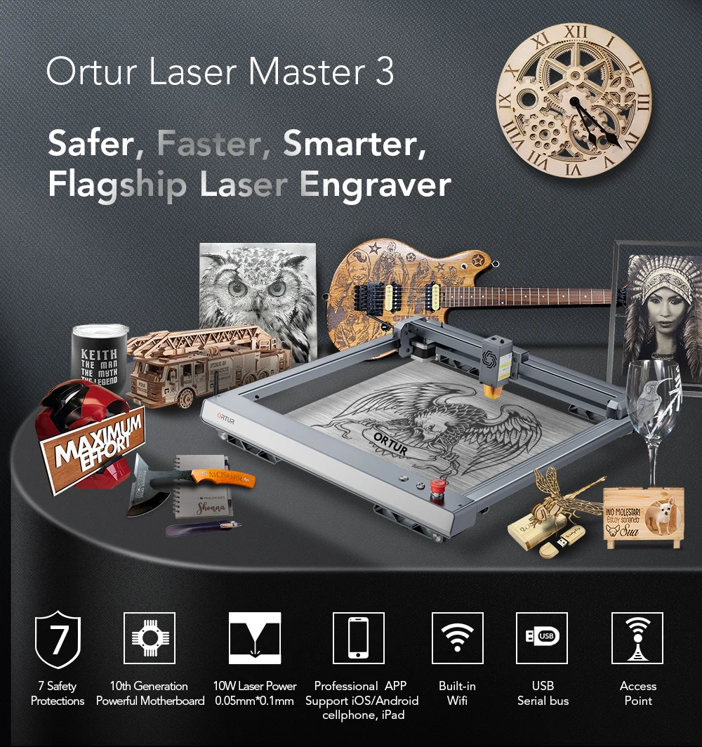 High Power Laser Ortur Laser Master 3 Cutter Tool Free Shipping Wifi Control For Business Laser Engraving and Cutting Machine enlarge