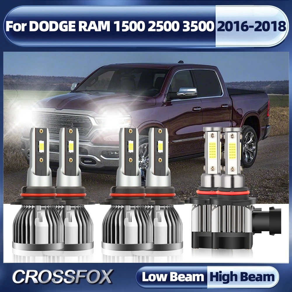 

Led Headlight Bulbs Car Lights 9005 LED 6000K White 360W 12V 60000LM Auto Headlamps For DODGE RAM 1500 2500 3500 2016 2017 2018