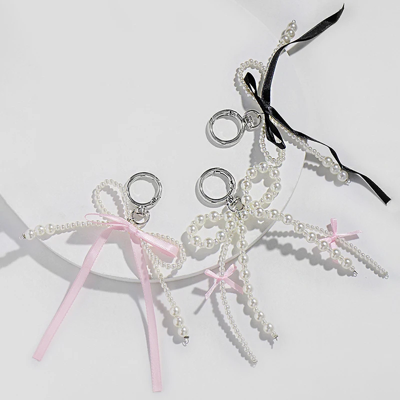 Корейский Стиль Милый Бант С Жемчугом Женская Сумка Кулон Y2K Аксессуар Для Камеры