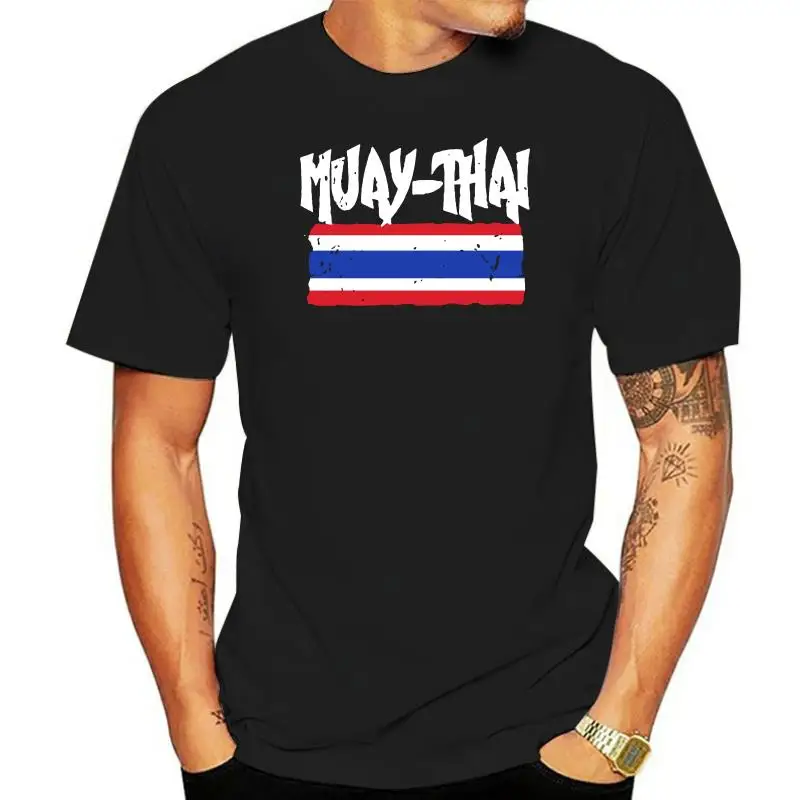 

Men'S Muay Thai Thailand Flag Black T Shirt Mma Fighting Beast Karate Choke Bjj 2022 New Brand-Clothing Fashion Graphic T Shirts