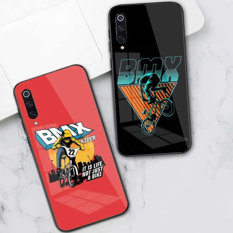 Bike Cell Phone Case For Xiaomi 13 12 11t 10 9 Lite Redmi Note 11 10 10s Pro 9 9a 8 Pc Glass Phone Cover Funda