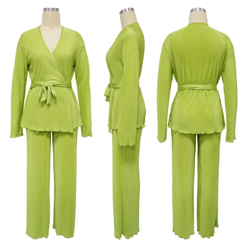 Женский комплект для фитнеса KEXU модный плиссированный топ с длинным рукавом и