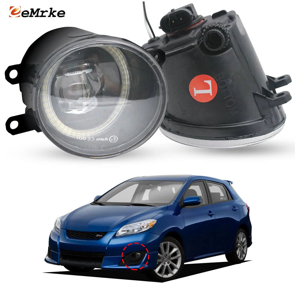 Фото Светодиодные противотуманные фары с PTF-объективом для Toyota Matrix S XR XRS E140 2009 2010 2011 2012 2013, индикатор ширины ангельского глаз, дневные огни №1