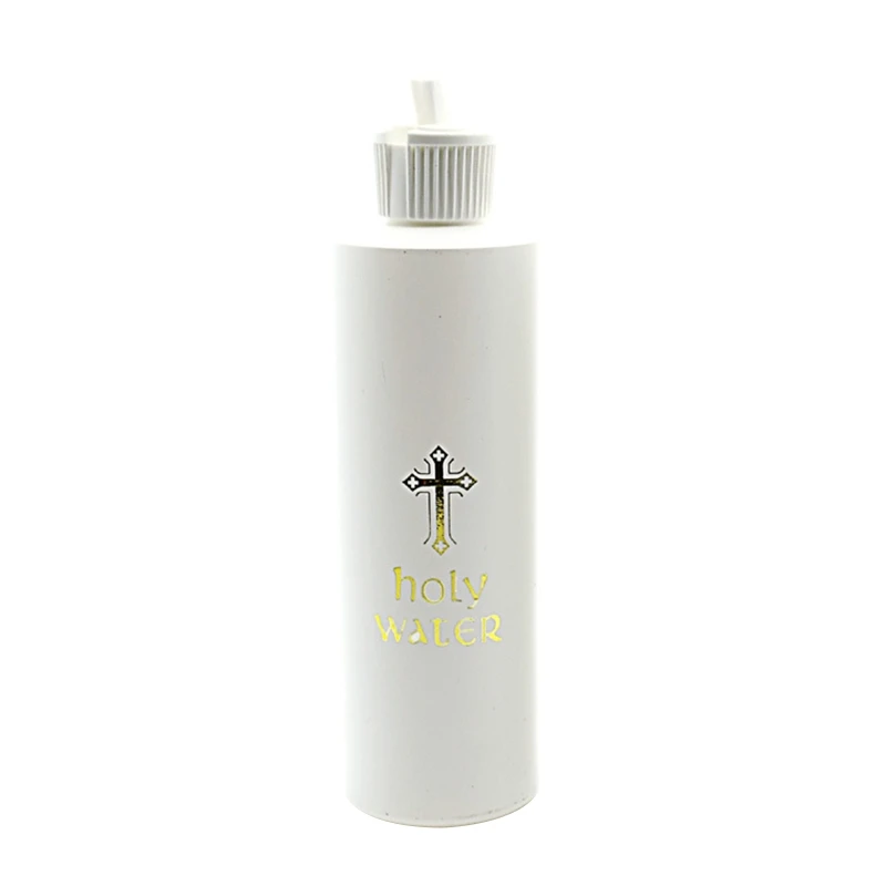 

Пустая бутылка святой воды 250 мл белого цвета с золотым блокирующим логотипом для религиозной Пасхи