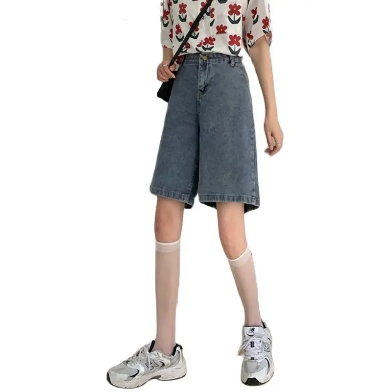 Women's Bermuda Jean Summer Woman Shorts Jeans Push Up Biker Workout Sports Denim Shorts Y2K High Waist Shorts Women Half Pants