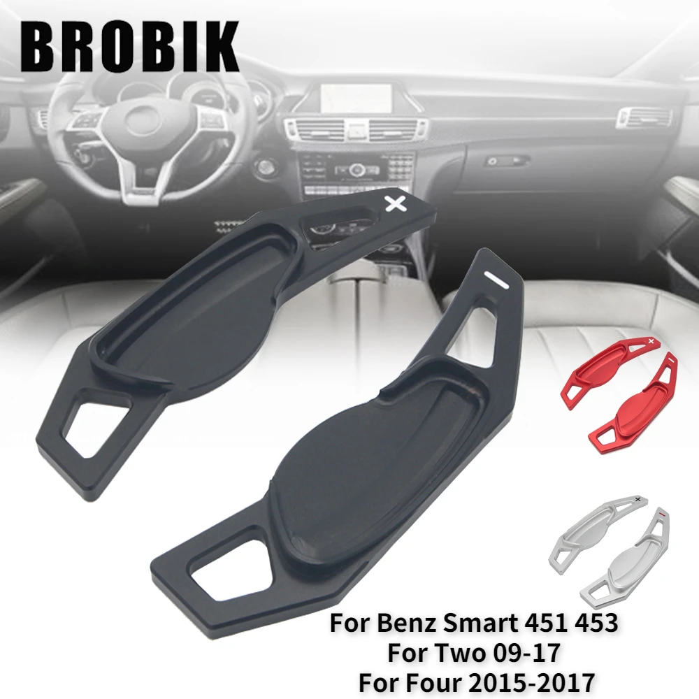 

BROBIK For Benz Smart 451 453 For Two 09-17 For Four 2015-2017 Car Steering Wheel dExtend Gear Extension Aluminum Shift Paddle