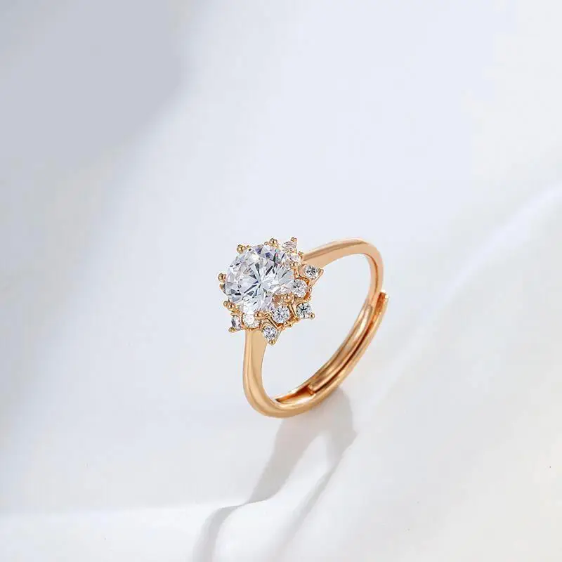 MxGxFam Sea Blue Круглые циркониевые кольца ювелирные изделия для женщин позолоченные 18