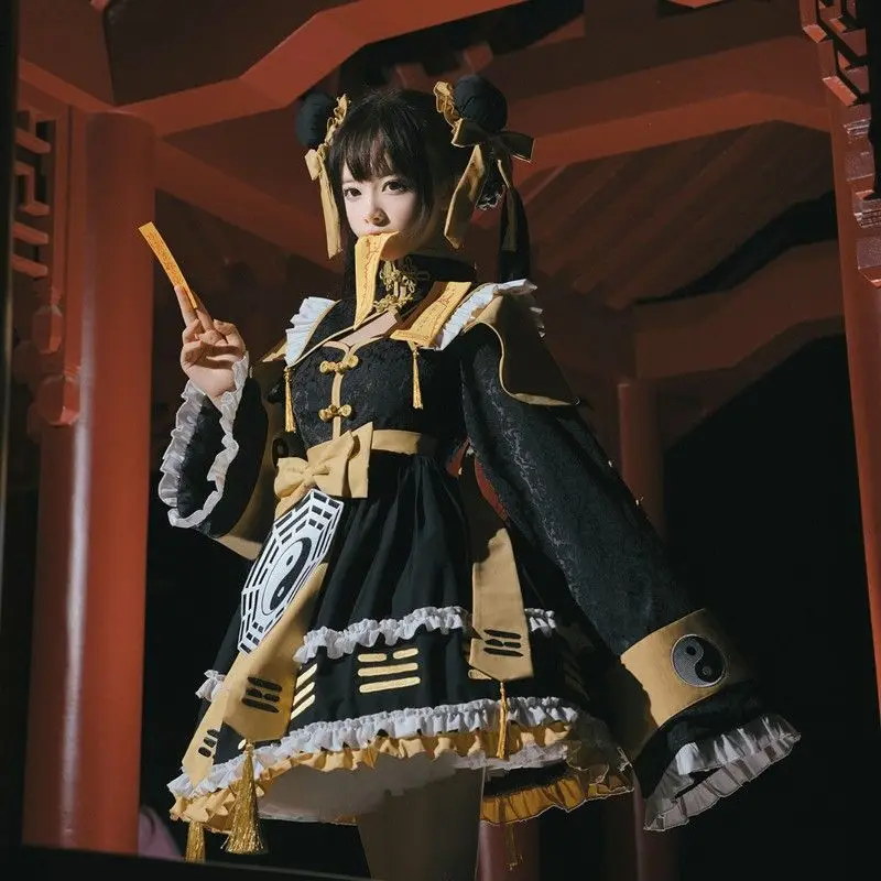 

Женское готическое платье с пуговицами и бантом, 3 цвета