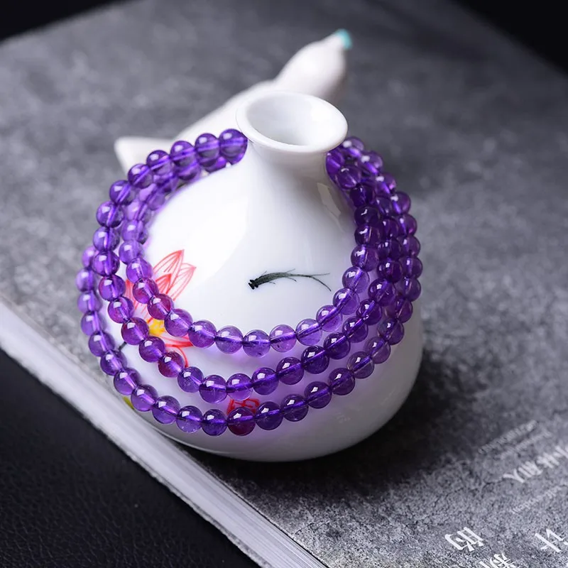 

Браслеты из натурального аметистового хрусталя 4 а, 3 круга