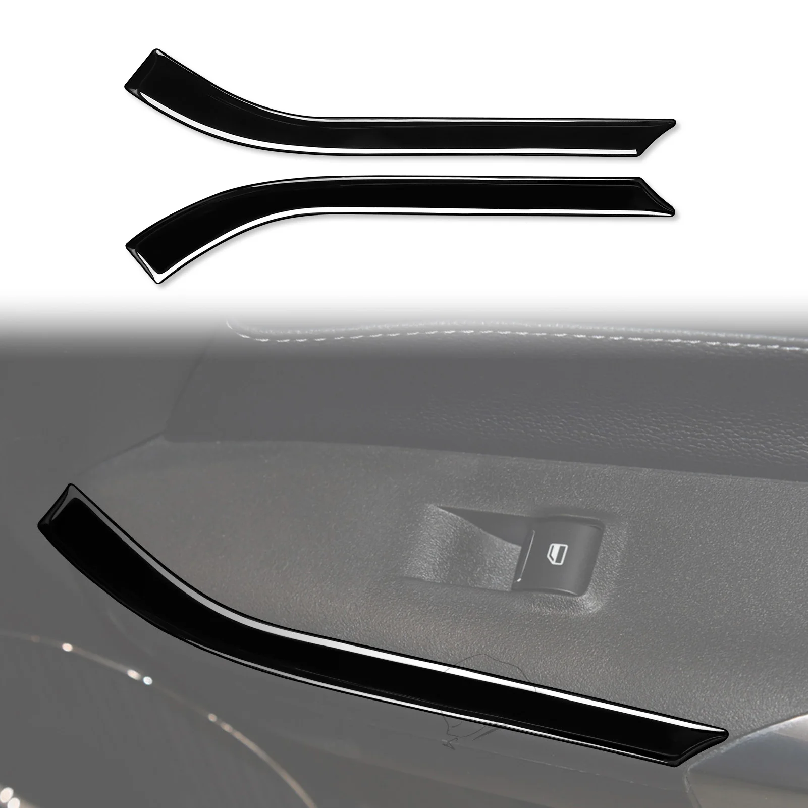 

Панель переключателя стеклоподъемника, декоративная боковая панель, отделочная наклейка для Ford Mustang 2015 2016-2020, автомобильные аксессуары, пластик