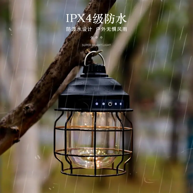 

Outdoor Camping Lamp IPX4 Waterproof Camping Lantern Rechargeable With Hook Camp Lanterns For Outdoor 3600 MAh 130-180 Lumens