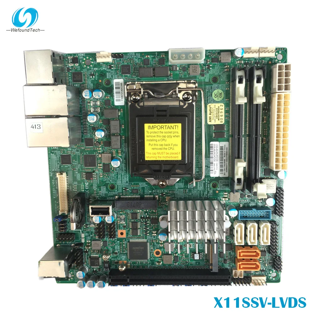 

Материнская плата для сервера Supermicro X11SSV-LVDS, одноканальная, NAS, два сетевых порта, идеальное тестирование перед отправкой