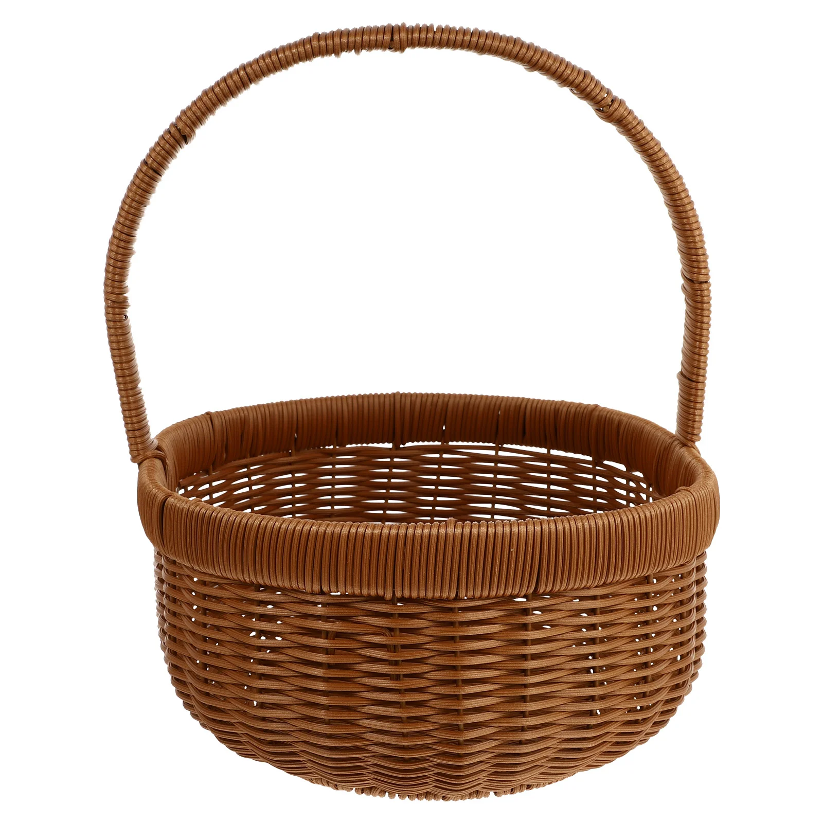 

Basket Rattan Woven Fruit Wicker Storage Baskets Hand Picnicserving Bread Vegetables Tray Flower Round Wedding Gift Candy Bin