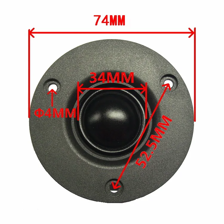 Фото Заводской HiFi динамик 3 дюйма, 4Ω/8Ω на выбор, RMS мощность 15 Вт, 92 дБ, 25-ядерный неодимовый магнит. Шелковый купольный твитер для автомобиля/ПК и других устройств №3