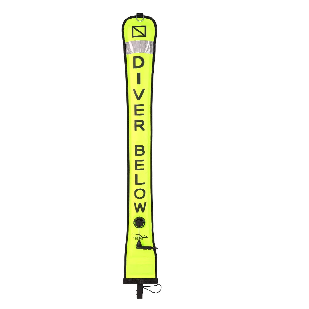 

High Visible Inflatable Scuba Diving SMB Surface Signal Marker Buoy(Fluorescence Green, 1.5m)