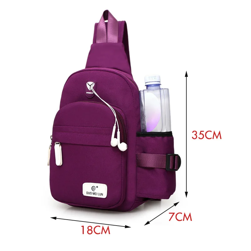 Men Women Nylon Crossbody Shoulder Chest Bag Waterproof Unbalance Sling Backpack Messenger Bag for Travel Hiking