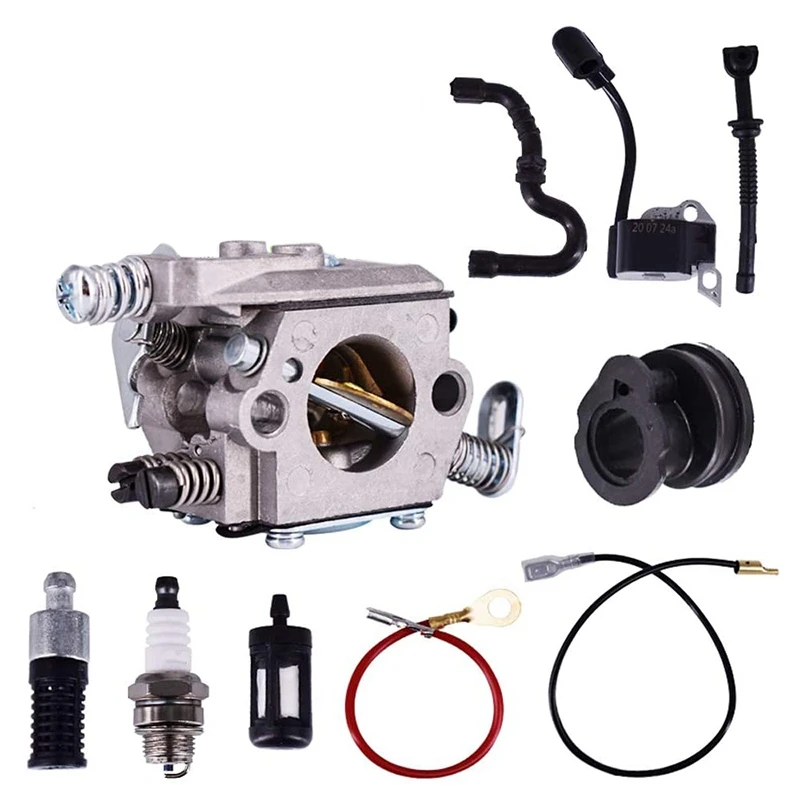 

Carburetor Fits for STIHL Chainsaw 017 018 MS170 MS180 Carb Ignition Coil Spark Plug Kit C1Q-S57 C1Q-S57A