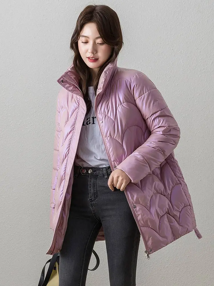 Vielleicht Puffer Jacket Women Thick Fall Winter 2022 Casual Long Parkas Korean Stand Collar Fashion Elegant Winter Coat Clothes