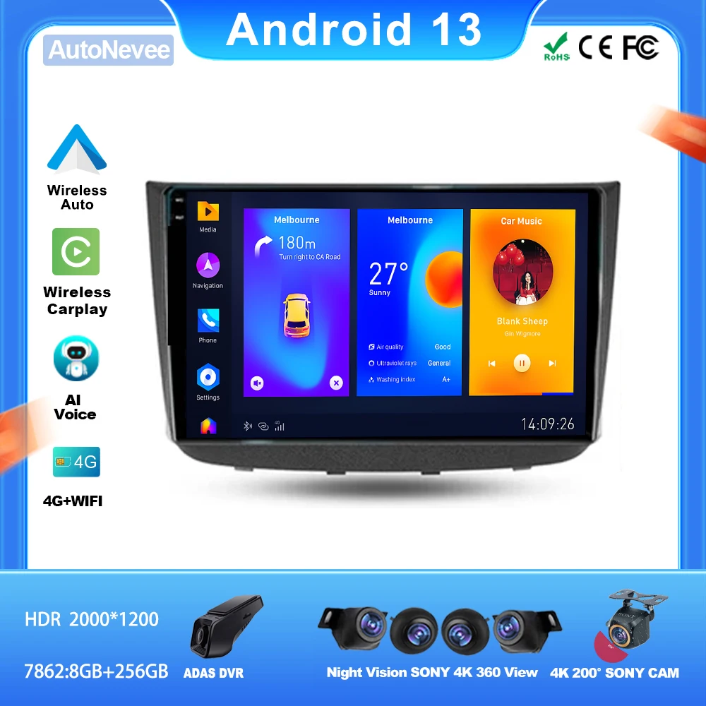 

10 Inch Carplay Android For MERCEDES - BENZ VITO 2 W639 VIANO 2 W639 2003 - 2015 Automotive Multimedia 5G DVD Wifi USB Display