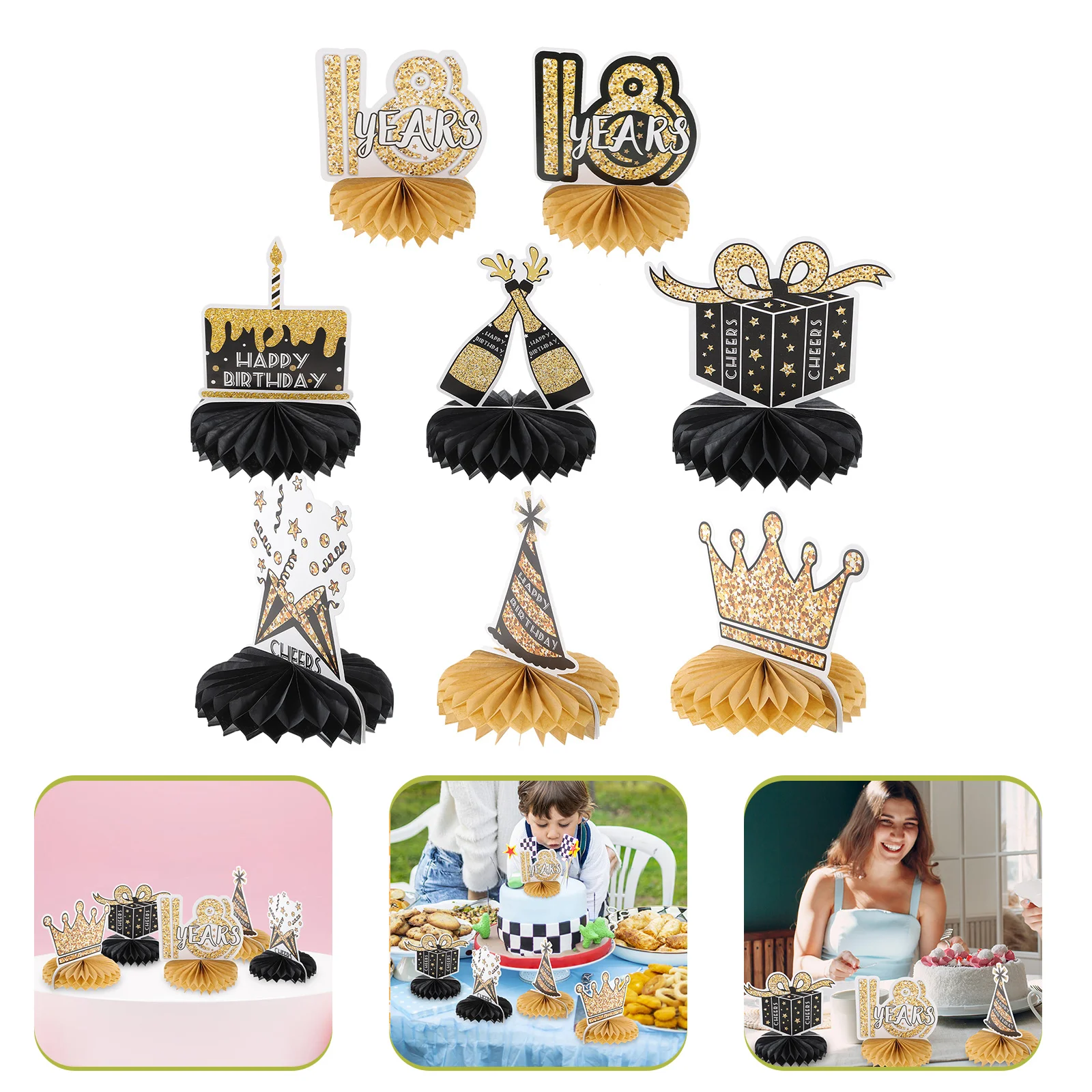 

8 Pcs Desktop Decor Table Decorations Party Birthday Table Sign Decoration 18th Birthday Table Happy 18th Birthday Decorations