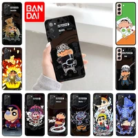 luxury cute crayon shin chan case for samsung galaxy s22 ultra 5g s21 plus s20 fe s10 note 20 10 lite 9 8 cover soft matte case