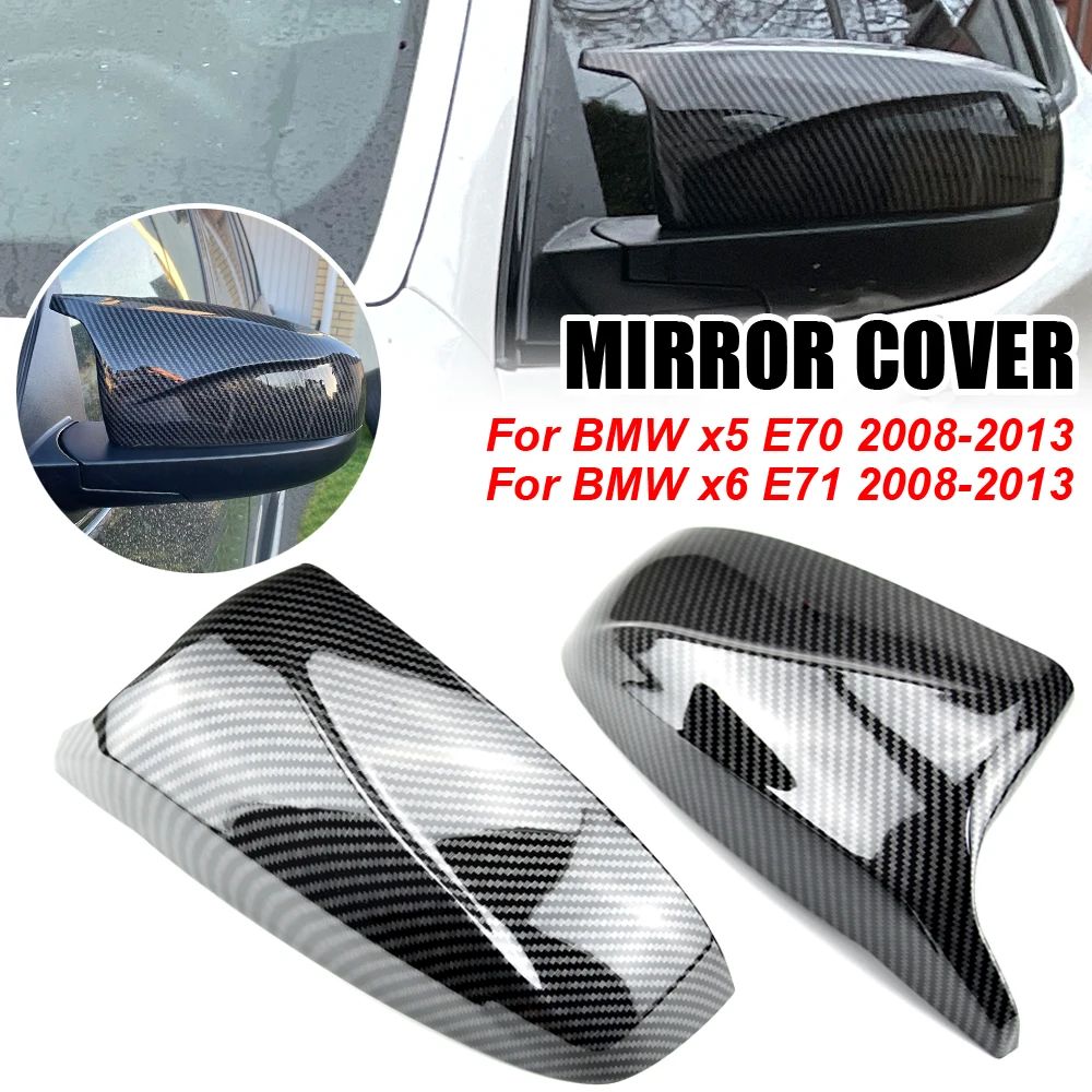 

High Quality Painted Car Rearview Mirror Cover Caps Replacement for BMW X5 E70 2008-2013 M Style Glossy Black