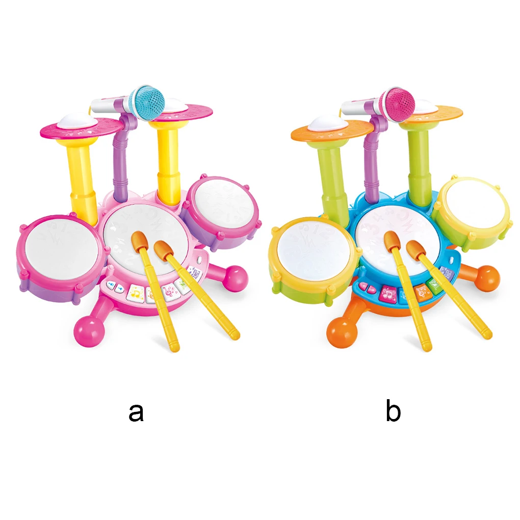 

Bright Sound Baby Drums - Easy To Play And Rhythmic Jingle For Toddlers Loud Clank Kids Drum Set