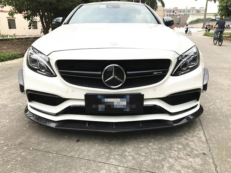 Передний бампер из углеродного волокна в стиле PM спойлер для Mercedes Benz C63 amg W205 купе