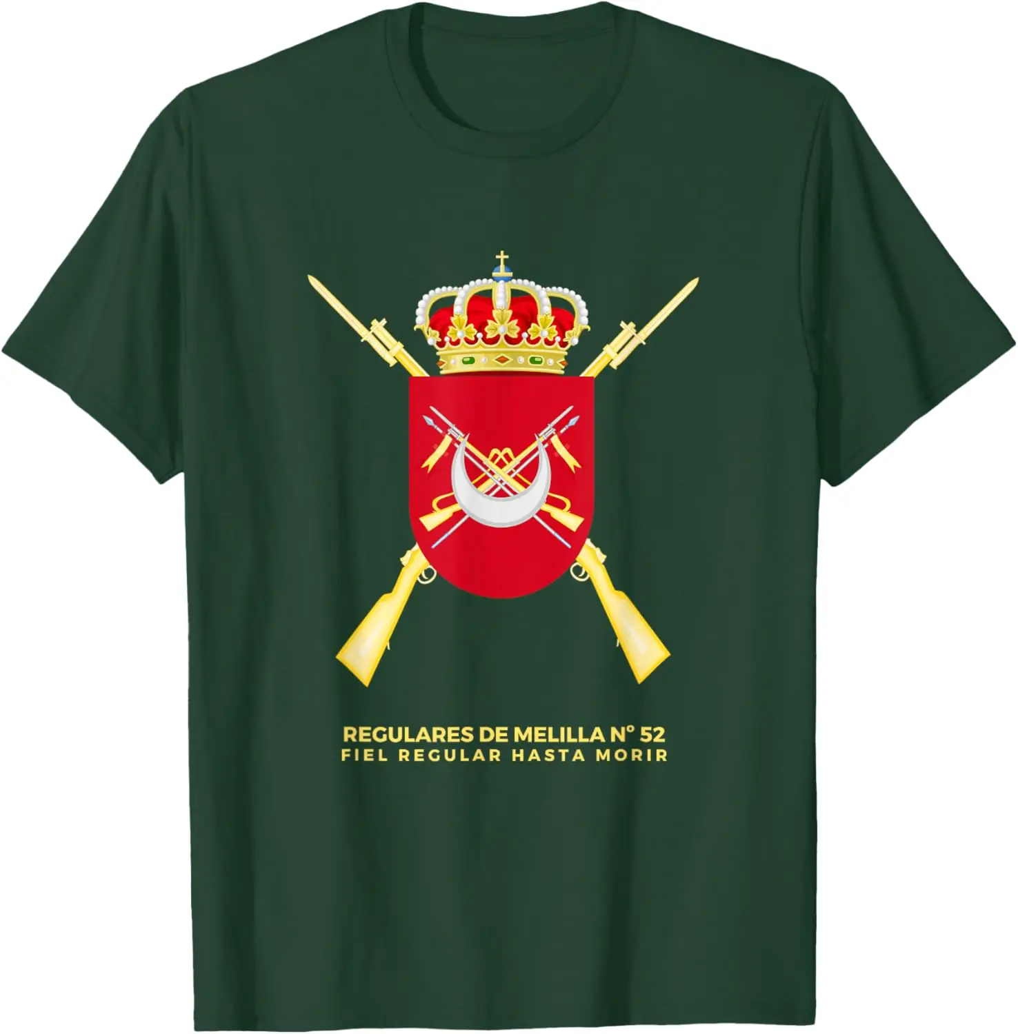 Фото Футболка Emblema Regulares de Melilla 52, Ejezioneito поколения, повседневная рубашка из 100% хлопка с короткими рукавами №3