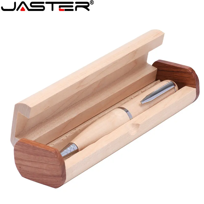 

JASTER Ballpoint Pen USB Flash Drives 64GB Free Custom Logo USB Stick 32GB 16GB 8GB Wooden Pen Drive Creative Gift Business Gift